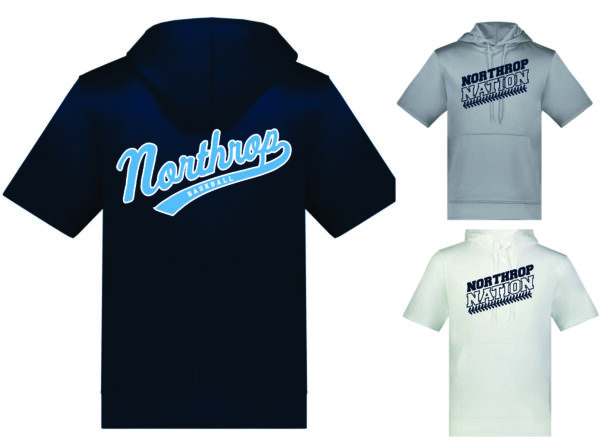 Northrop Baseball WICKING FLEECE SHORT SLEEVE HOODIE 6871