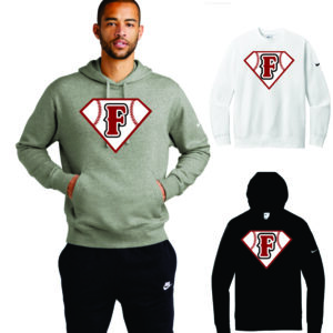 Fairmont Baseball Nike Club Fleece Sleeve Swoosh Crew
