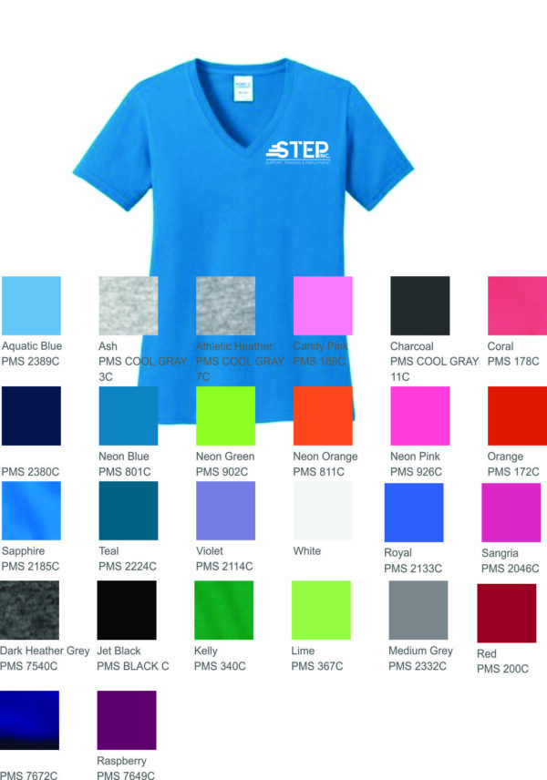 Step Port & Company® Women's Core Cotton V-Neck Tee $12-16